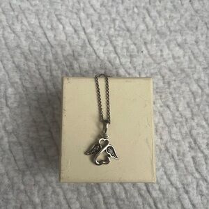 Kay Jewelers Sterling Silver Angel Wing Heart Pendant Necklace